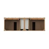 Brittany 72" Double Vanity, Pecan w/ 3 CM Parisien Bleu Silestone Top w/FreePower Wireless Charger