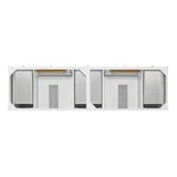 Brittany 84" Double Vanity, Bright White w/ 3 CM Eternal Jasmine Pearl Top