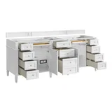 Brittany 84" Double Vanity, Bright White w/ 3 CM White Zeus Top