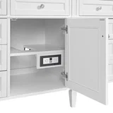 Brittany 84" Double Vanity, Bright White w/ 3 CM Eternal Jasmine Pearl Top w/FreePower Wireless Charger
