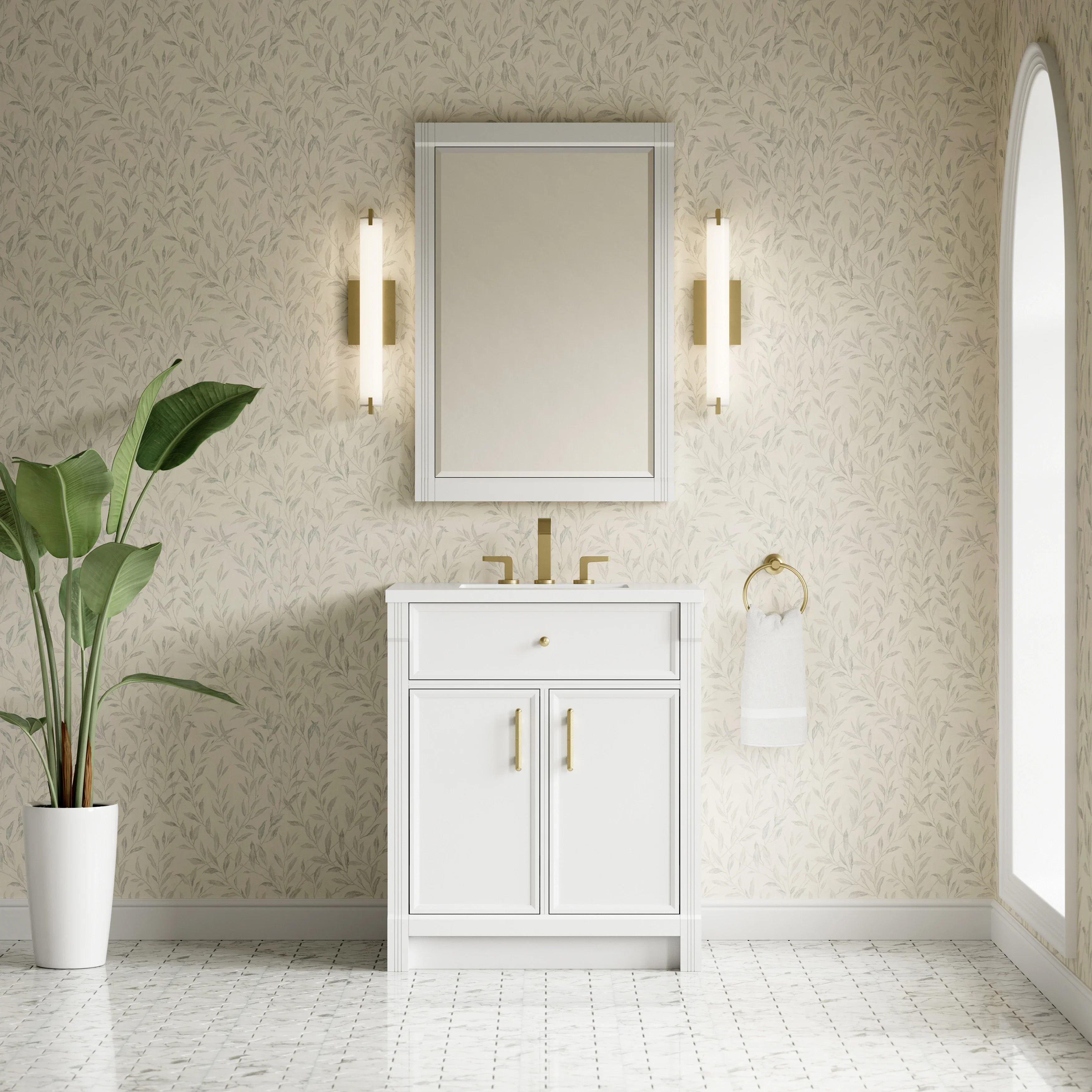 Bellshire 26" Mirror, Bright  White