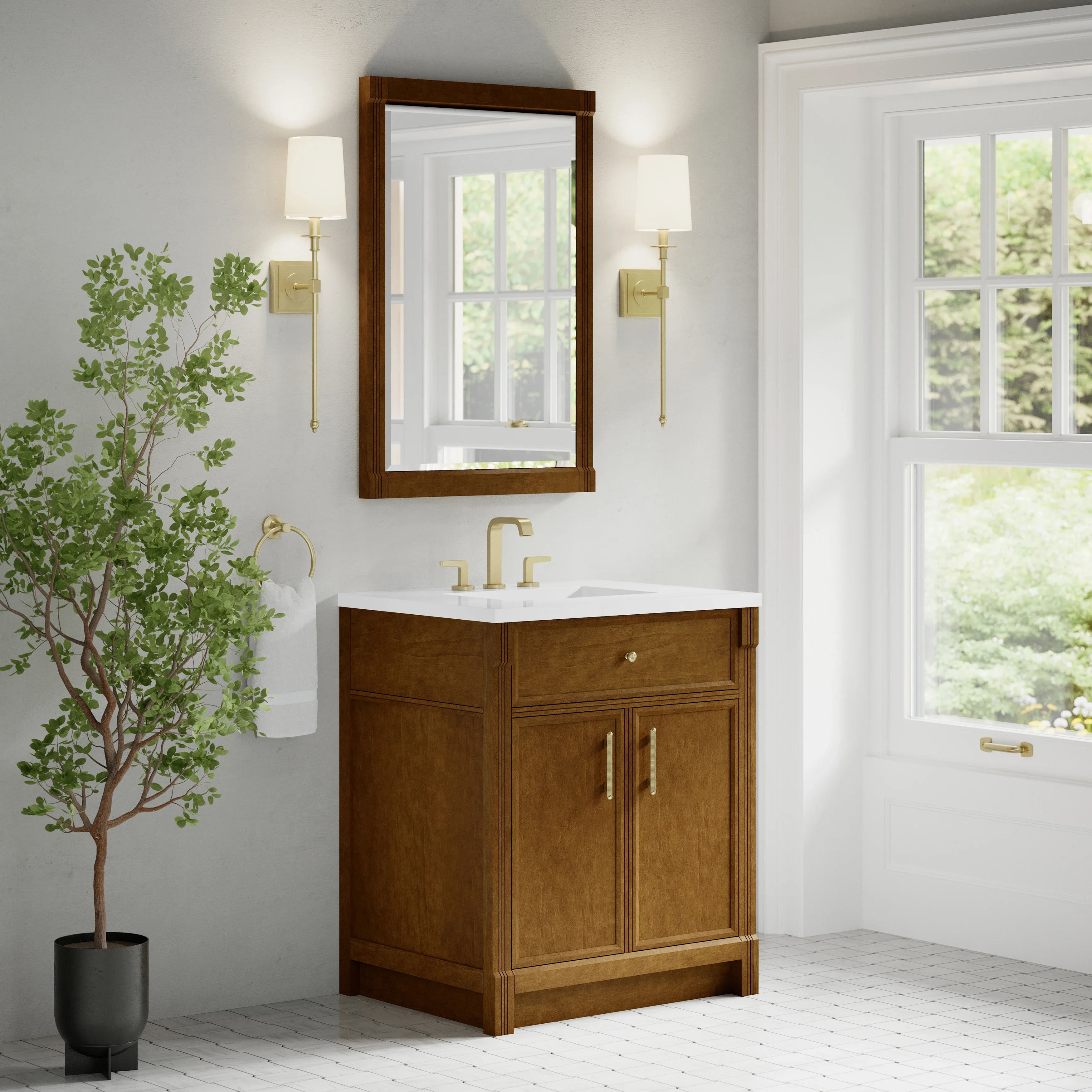 Bellshire 26" Mirror, Honey Oak