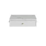 Bellshire 24" Drawer Unit, Bright White w/ 3 CM Ethereal Noctis Silestone Top