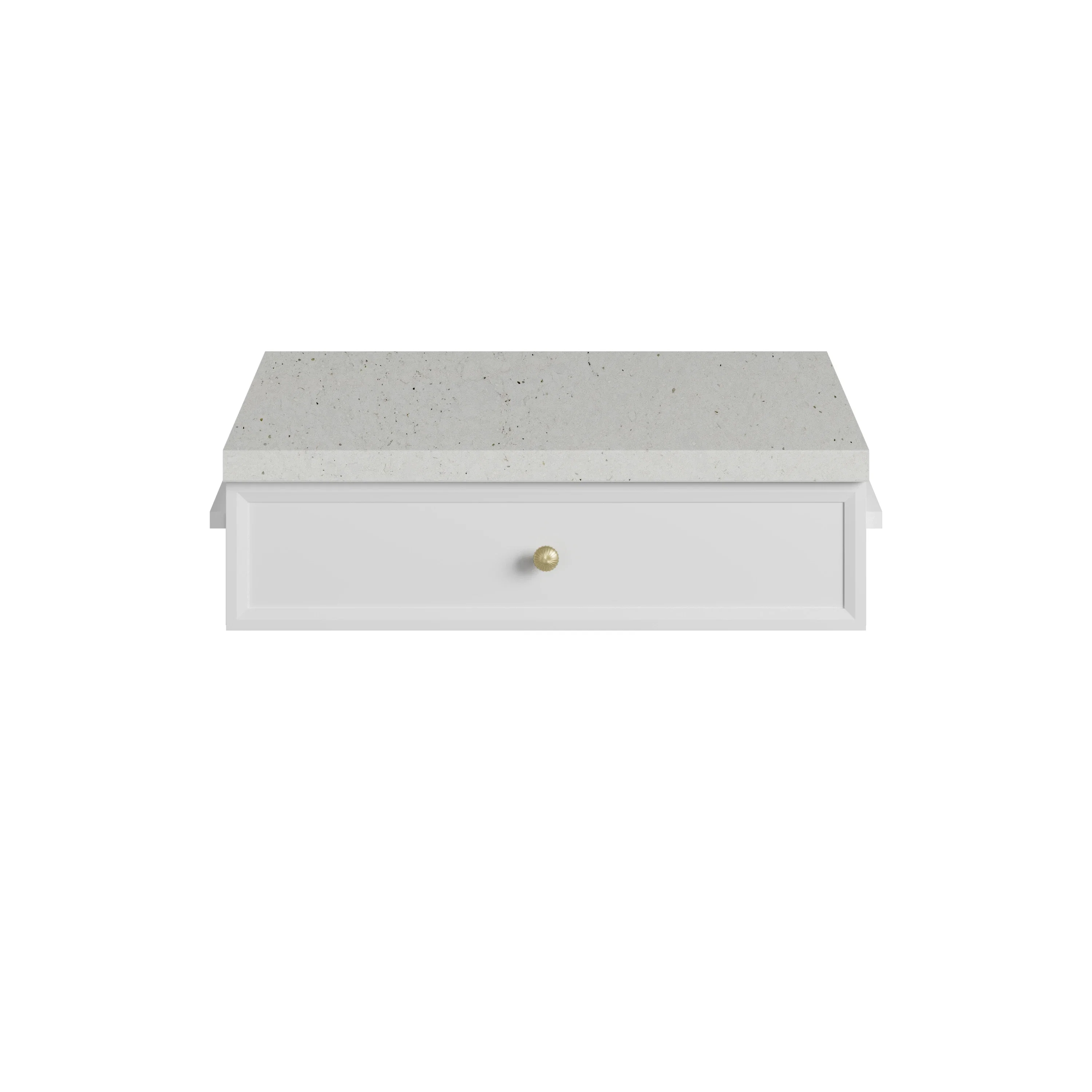 Bellshire 24" Drawer Unit, Bright White w/ 3 CM Lime Delight Silestone Top