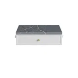 Bellshire 24" Drawer Unit, Bright White w/ 3 CM Parisien Bleu Silestone Top