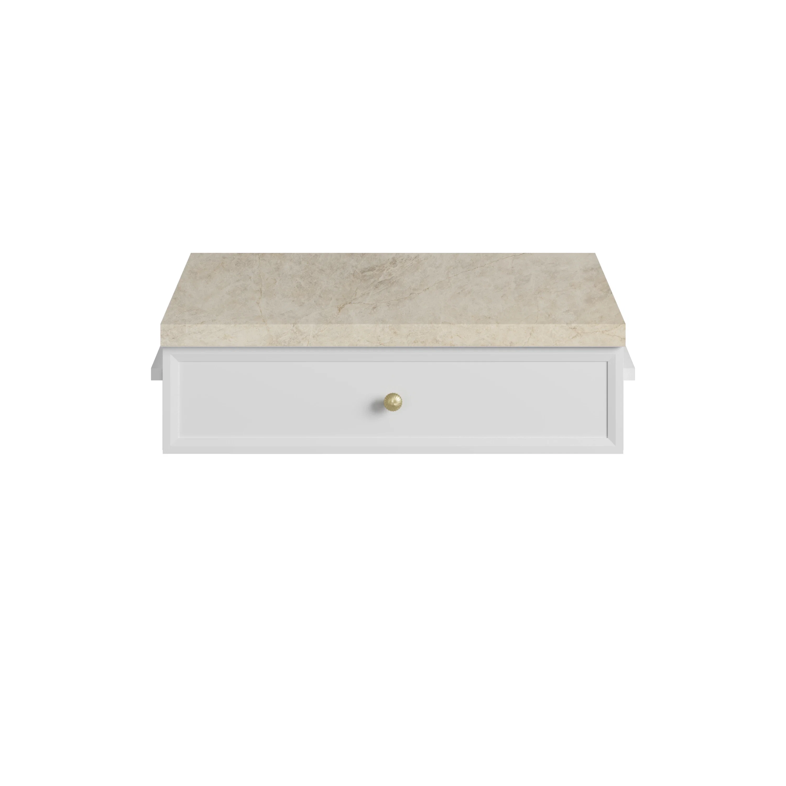 Bellshire 24" Drawer Unit, Bright White w/ 3 CM Tajnar Eclos Top