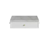 Bellshire 24" Drawer Unit, Bright White w/ 3 CM Victorian Silver Silestone Top