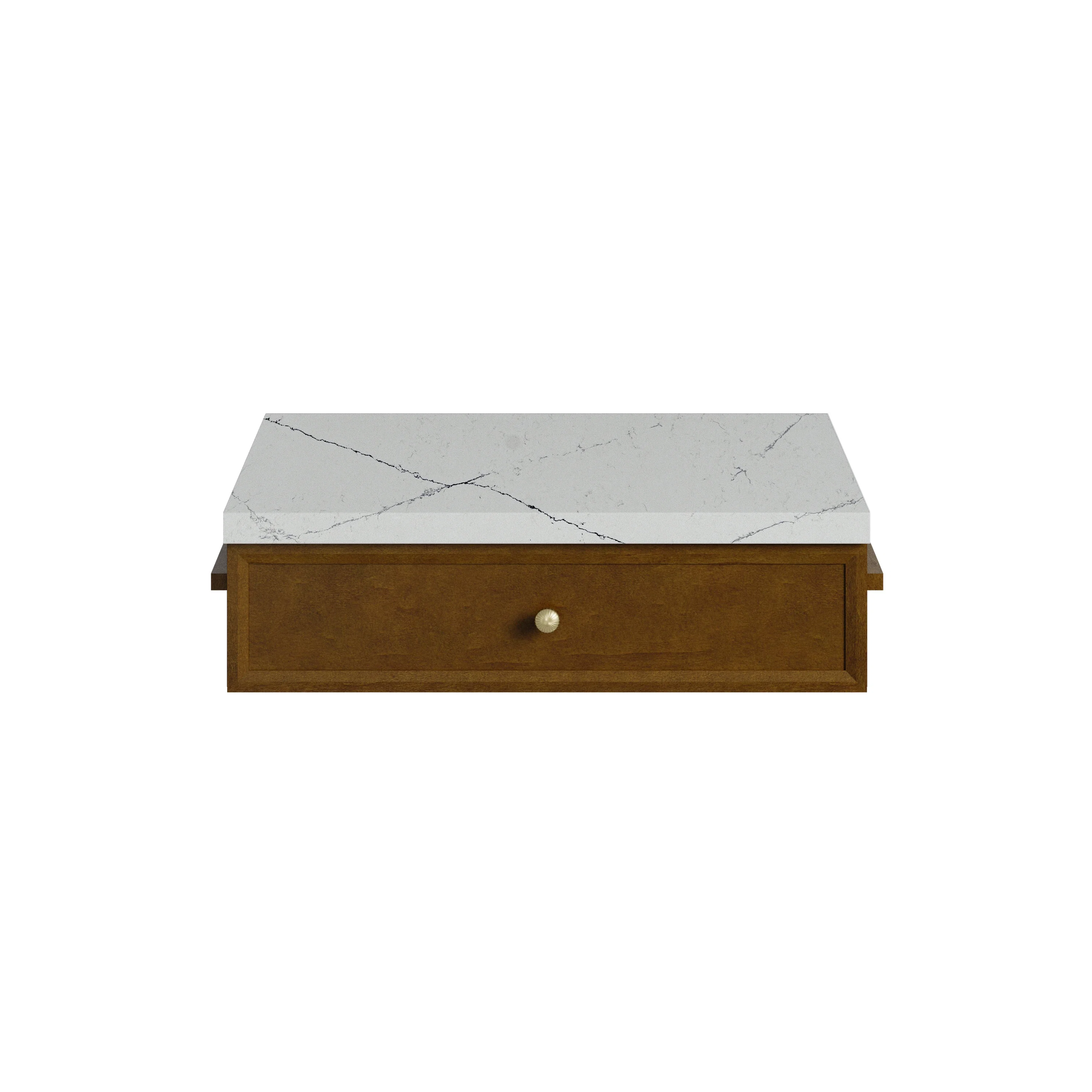 Bellshire 24" Drawer Unit, Honey Oak w/ 3 CM Ethereal Noctis Silestone Top