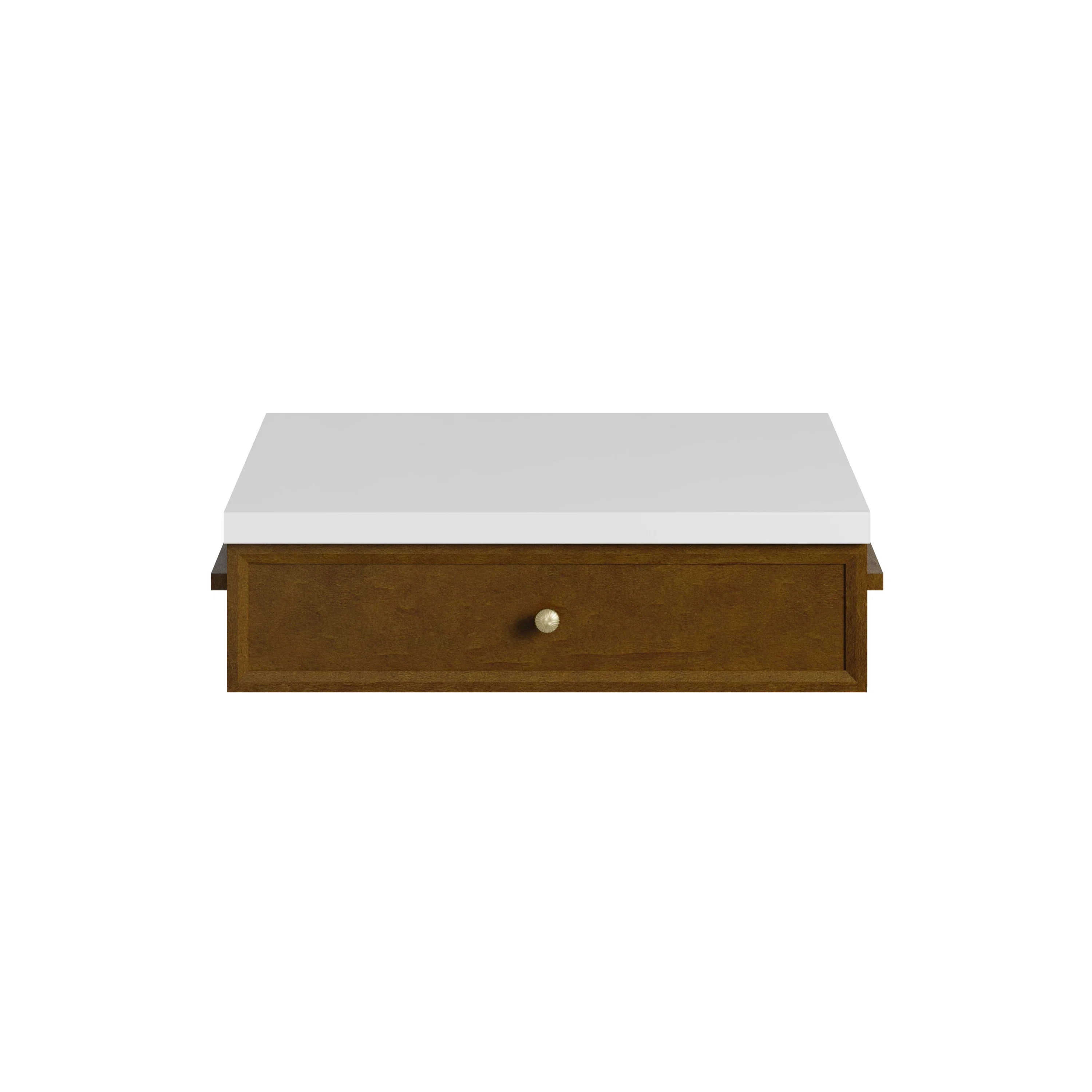 Bellshire 24" Drawer Unit, Honey Oak w/ 3 CM White Zeus Silestone Top