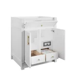 Bellshire 30" Single Vanity, Bright White w/ 3 CM Eternal Jasmine Pearl Silestone Top