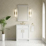 Bellshire 30" Single Vanity, Bright White w/ 3 CM Ethereal Noctis Silestone Top