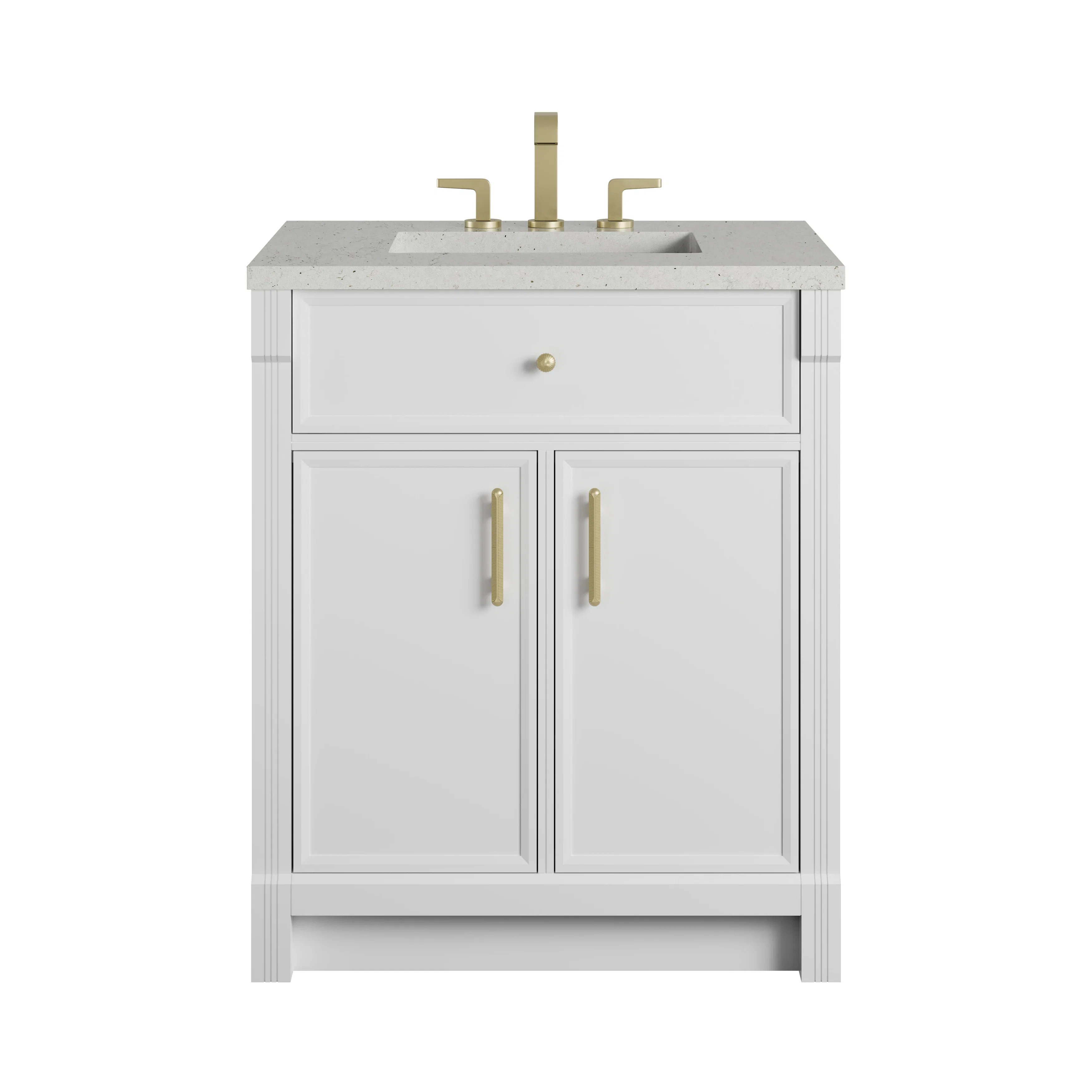 Bellshire 30" Single Vanity, Bright White w/ 3 CM Lime Delight Silestone Top