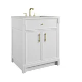 Bellshire 30" Single Vanity, Bright White w/ 3 CM Lime Delight Silestone Top