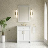 Bellshire 30" Single Vanity, Bright White w/ 3 CM Lime Delight Silestone Top