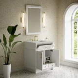 Bellshire 30" Single Vanity, Bright White w/ 3 CM Lime Delight Silestone Top