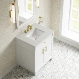 Bellshire 30" Single Vanity, Bright White w/ 3 CM Lime Delight Silestone Top