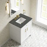 Bellshire 30" Single Vanity, Bright White w/ 3 CM Parisien Bleu Silestone Top