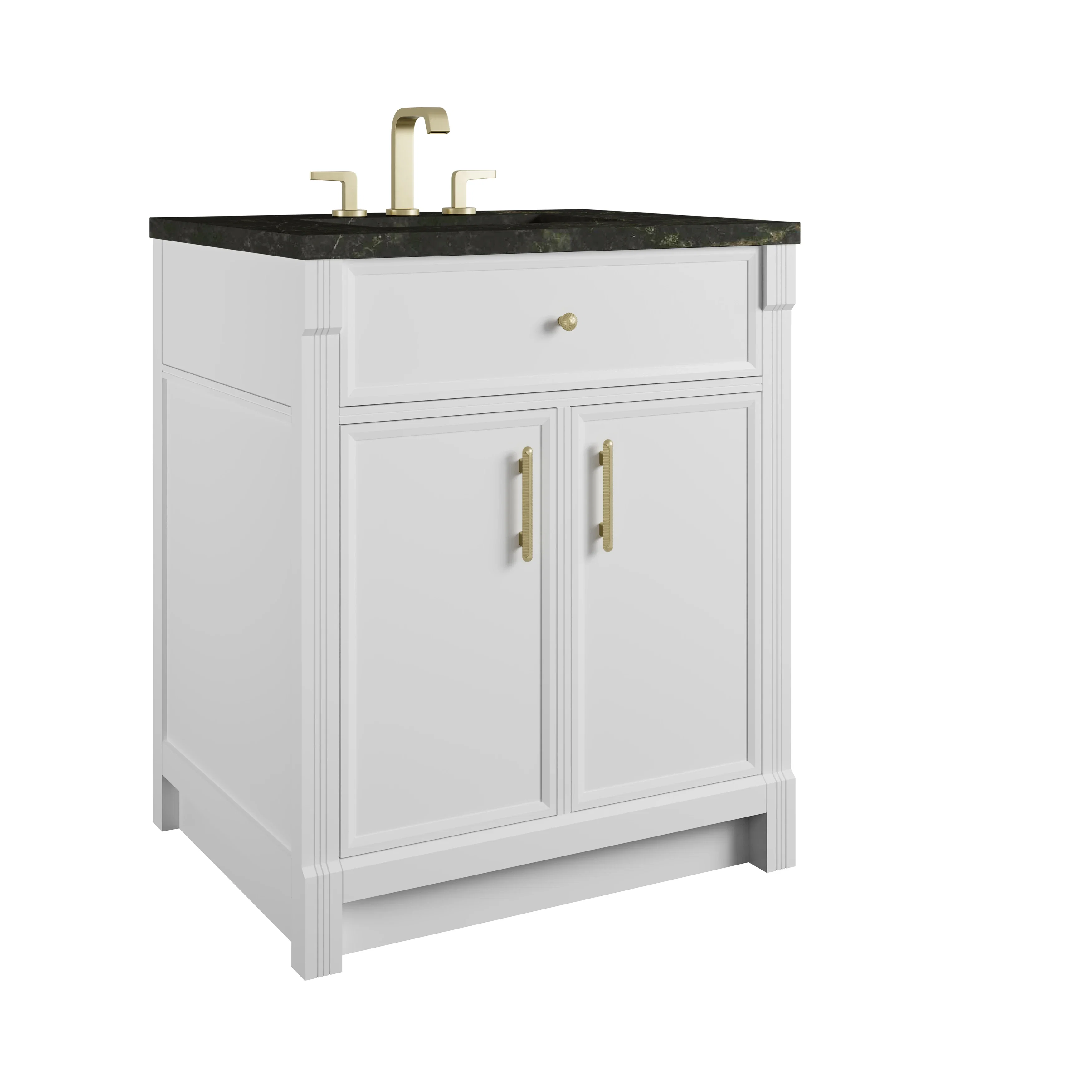 Bellshire 30" Single Vanity, Bright White w/ 3 CM Phantome Eclos Top