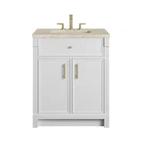 Bellshire 30" Single Vanity, Bright White w/ 3 CM Tajnar Eclos Top
