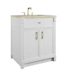 Bellshire 30" Single Vanity, Bright White w/ 3 CM Tajnar Eclos Top