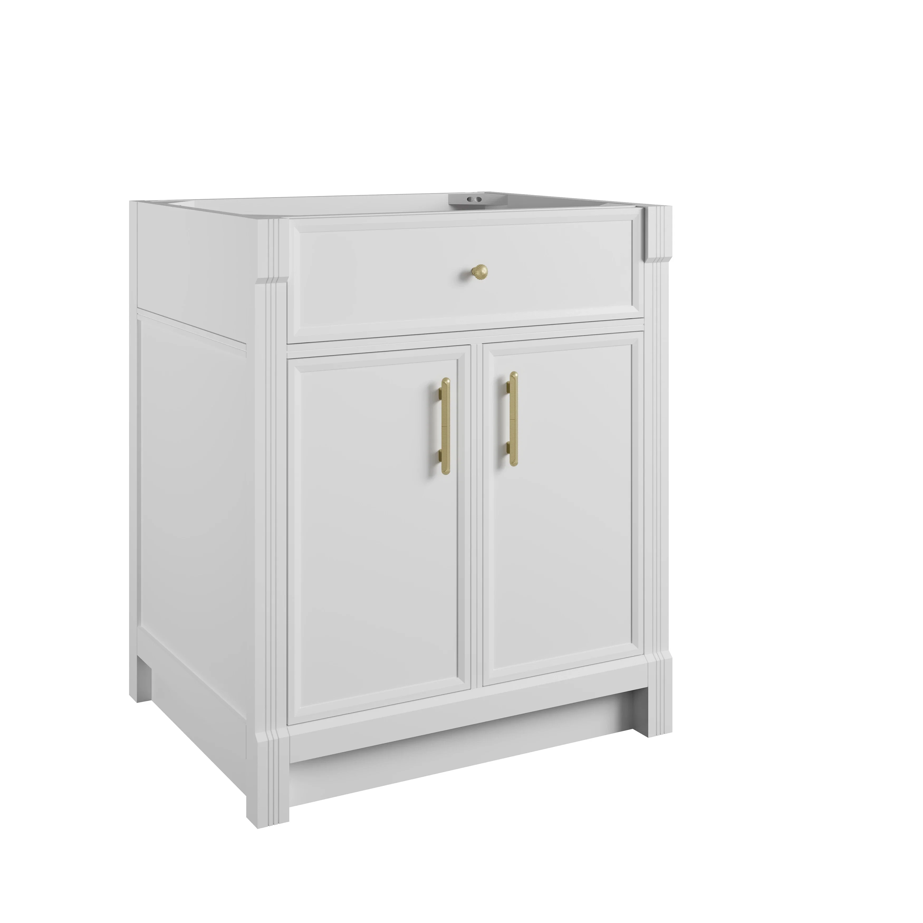 Bellshire 30" Single Vanity, Bright White w/ 3 CM Tajnar Eclos Top