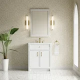 Bellshire 30" Single Vanity, Bright White w/ 3 CM White Zeus Silestone Top