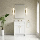 Bellshire 30" Single Vanity, Bright White w/ 3 CM White Zeus Silestone Top