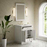 Bellshire 30" Single Vanity, Bright White w/ 3 CM White Zeus Silestone Top