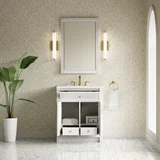 Bellshire 30" Single Vanity, Bright White w/ 3 CM White Zeus Silestone Top
