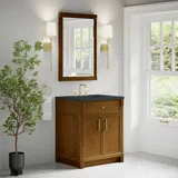 Bellshire 30" Single Vanity, Honey Oak w/ 3 CM Charcoal Soapstone Silestone Top