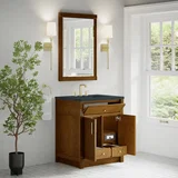 Bellshire 30" Single Vanity, Honey Oak w/ 3 CM Charcoal Soapstone Silestone Top