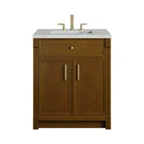 Bellshire 30" Single Vanity, Honey Oak w/ 3 CM Ethereal Noctis Silestone Top