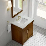 Bellshire 30" Single Vanity, Honey Oak w/ 3 CM Ethereal Noctis Silestone Top