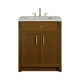 Bellshire 30" Single Vanity, Honey Oak w/ 3 CM Lime Delight Silestone Top