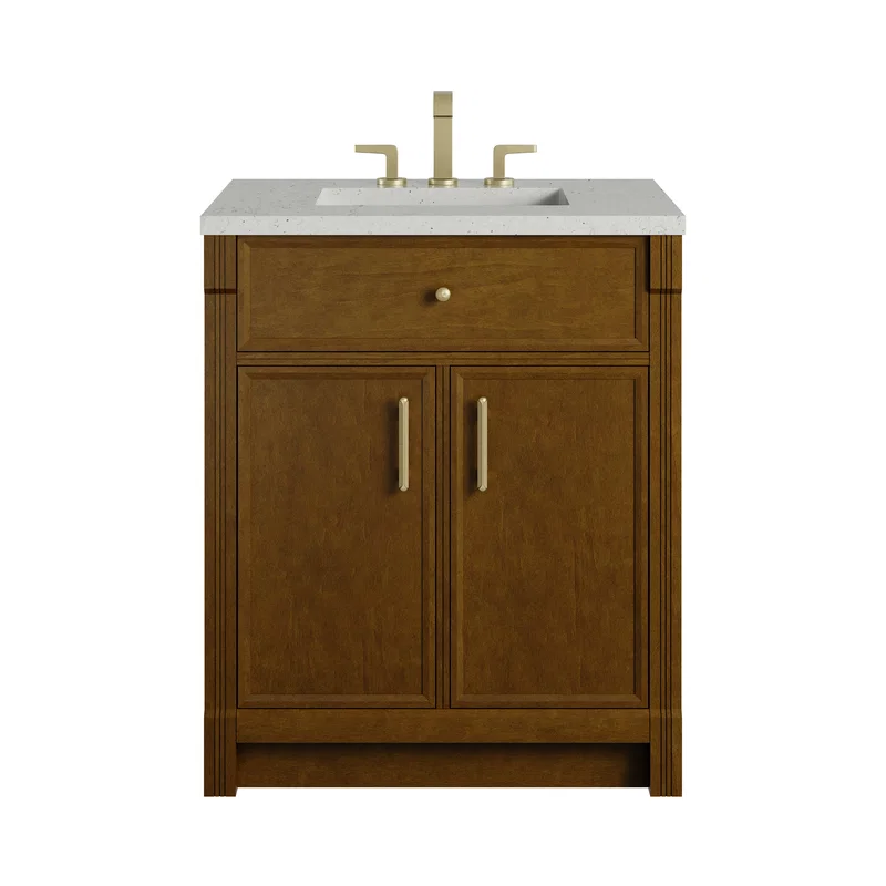 Bellshire 30" Single Vanity, Honey Oak w/ 3 CM Lime Delight Silestone Top