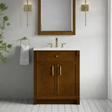 Bellshire 30" Single Vanity, Honey Oak w/ 3 CM White Zeus Silestone Top