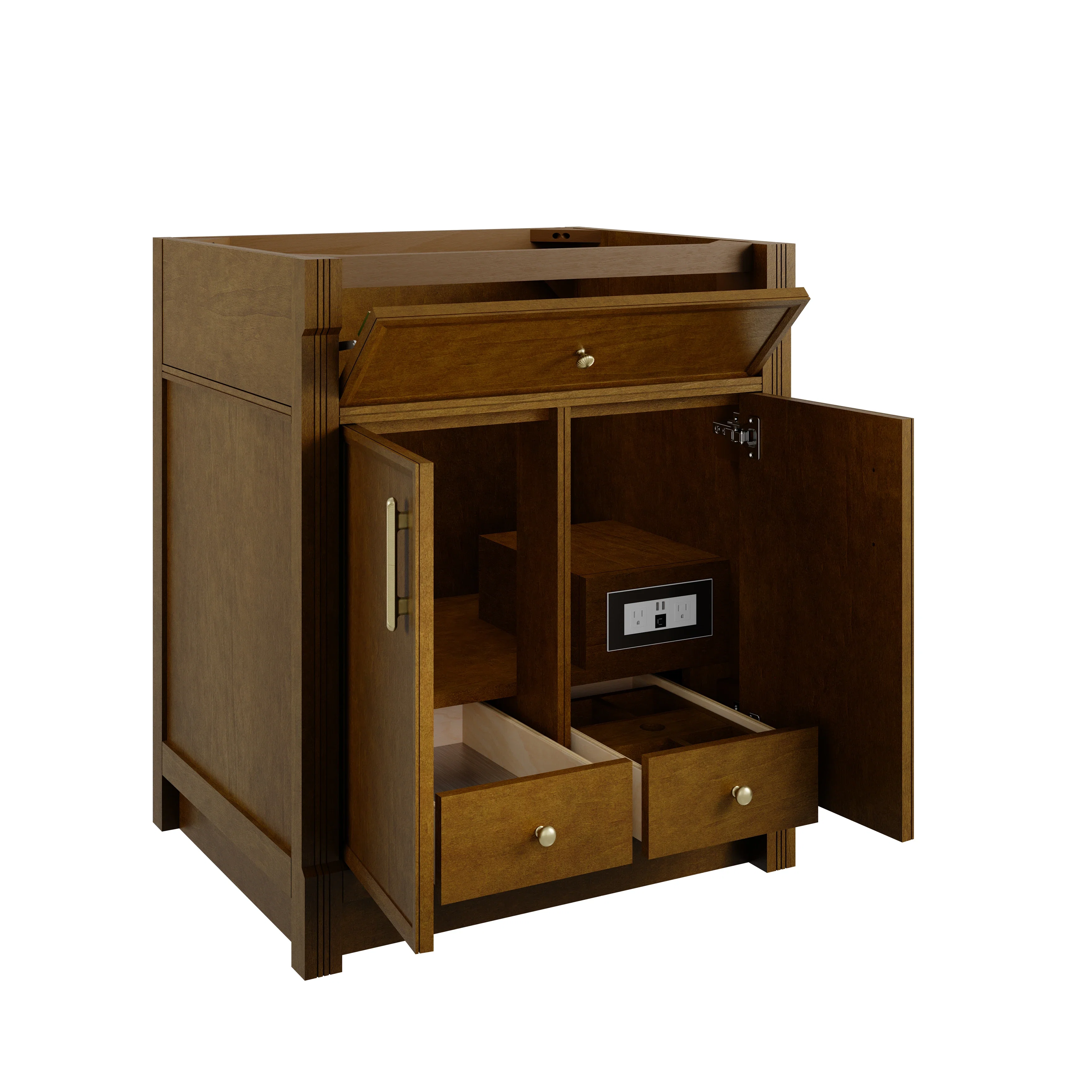 Bellshire 30" Single Vanity Cabinet, Honey Oak