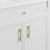 Bellshire 36" Single Vanity, Bright White w/ 3 CM Carrara Marble Top