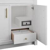 Bellshire 36" Single Vanity, Bright White w/ 3 CM Carrara Marble Top
