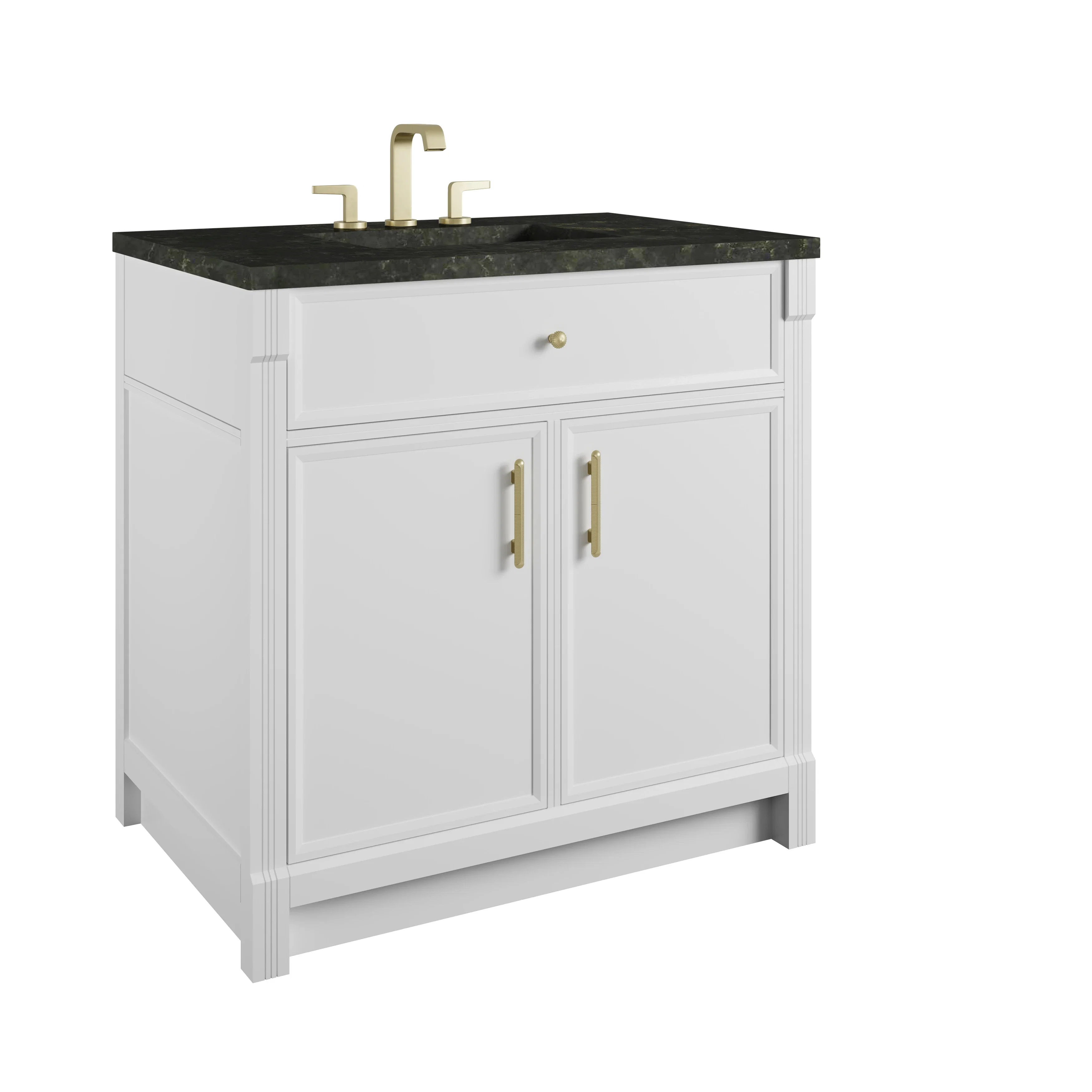 Bellshire 36" Single Vanity, Bright White w/ 3 CM Phantome Eclos Top