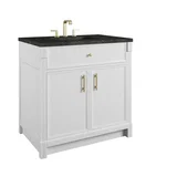 Bellshire 36" Single Vanity, Bright White w/ 3 CM Phantome Eclos Top