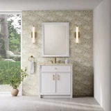 Bellshire 36" Single Vanity, Bright White w/ 3 CM Tajnar Eclos Top