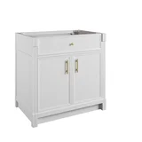 Bellshire 36" Single Vanity, Bright White w/ 3 CM Victorian Silver Silestone Top
