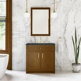 Bellshire 36" Single Vanity, Honey Oak w/ 3 CM Charcoal Soapstone Silestone Top