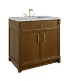 Bellshire 36" Single Vanity, Honey Oak w/ 3 CM Ethereal Noctis Silestone Top