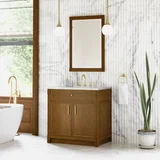 Bellshire 36" Single Vanity, Honey Oak w/ 3 CM Ethereal Noctis Silestone Top