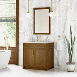 Bellshire 36" Single Vanity, Honey Oak w/ 3 CM Lime Delight Silestone Top
