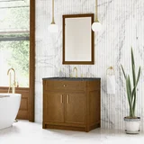 Bellshire 36" Single Vanity, Honey Oak w/ 3 CM Parisien Bleu Silestone Top