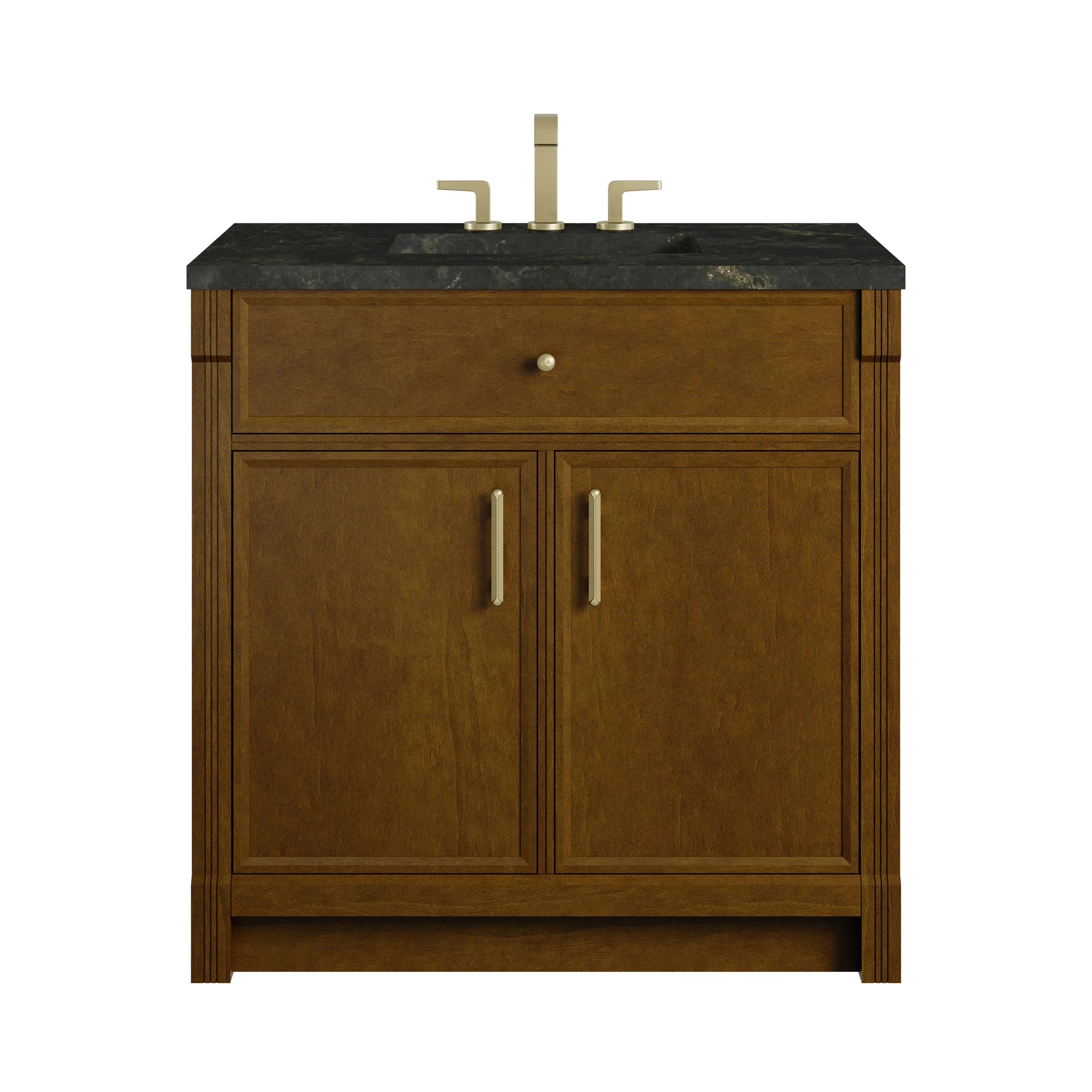 Bellshire 36" Single Vanity, Honey Oak w/ 3 CM Phantome Eclos Top