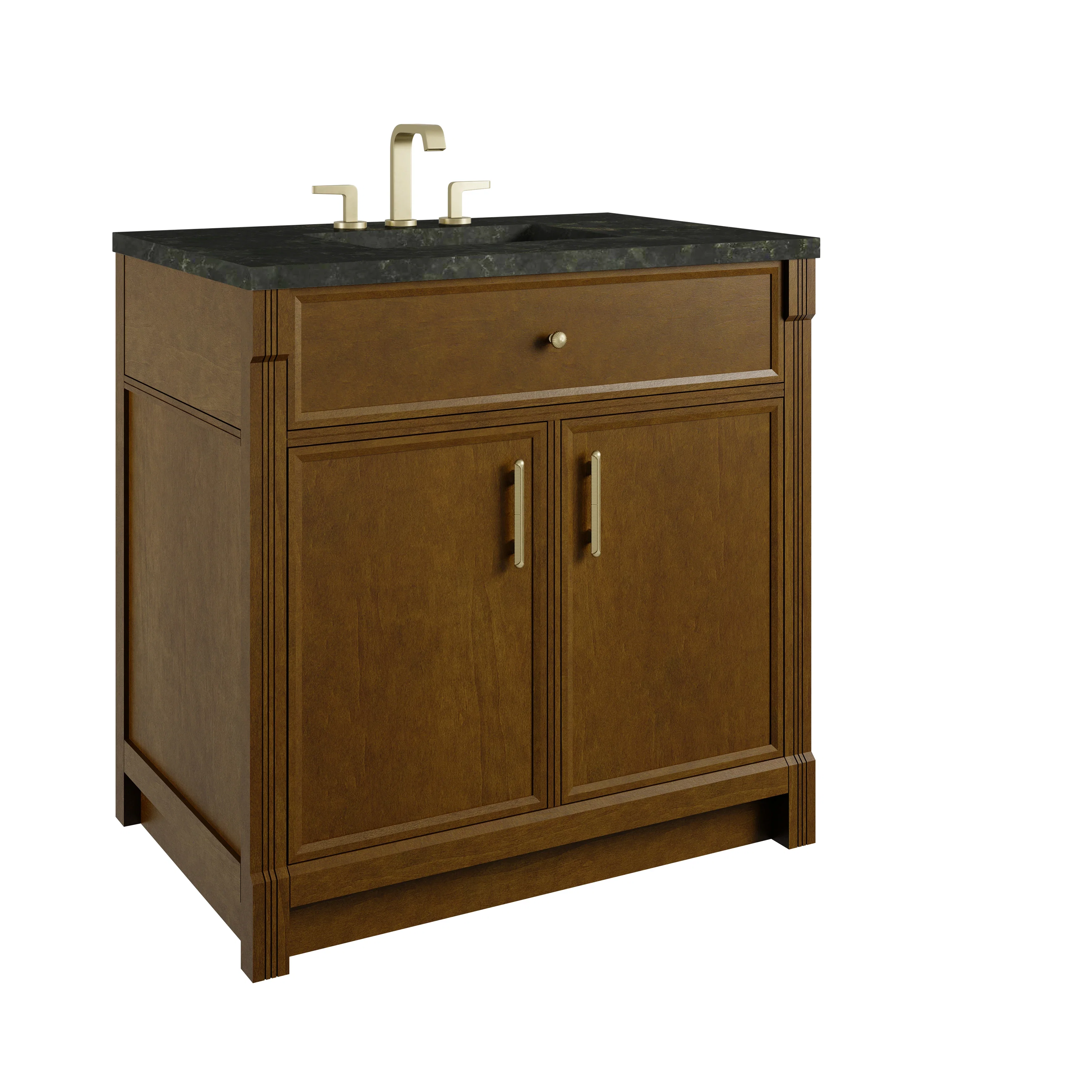 Bellshire 36" Single Vanity, Honey Oak w/ 3 CM Phantome Eclos Top
